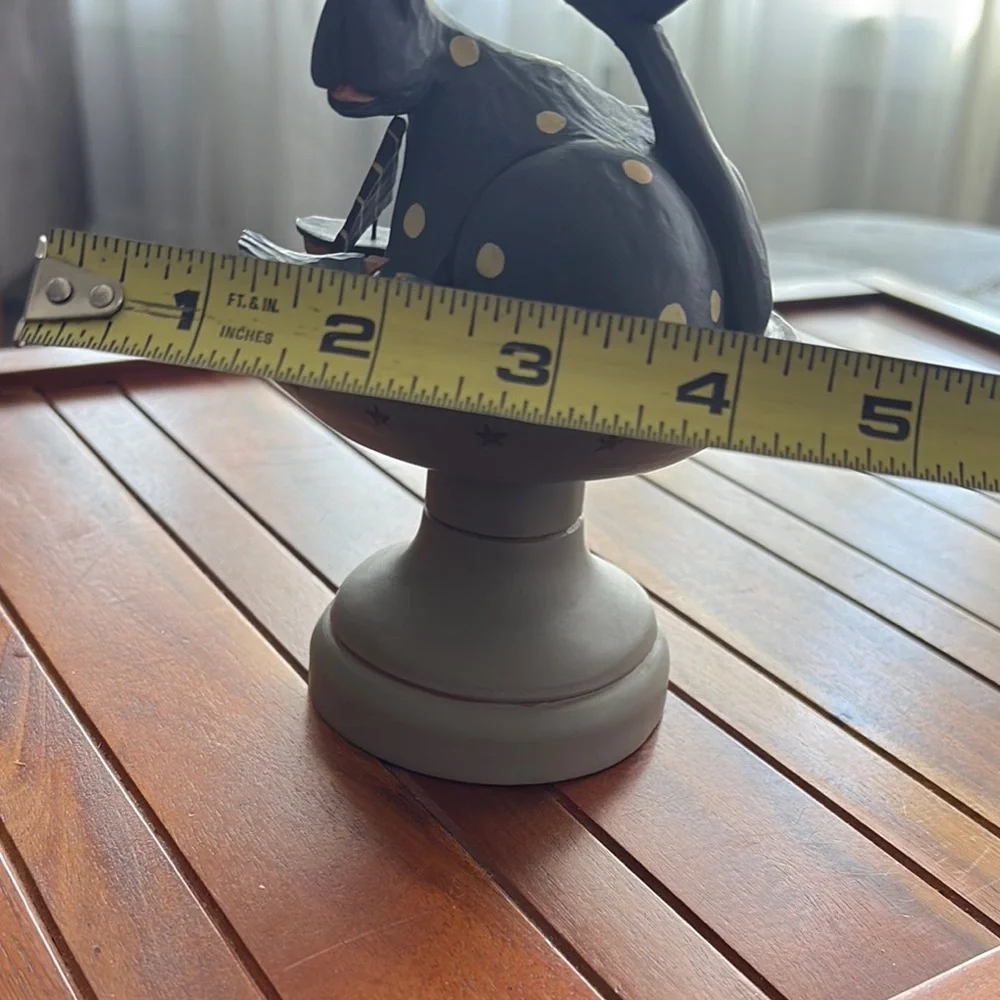 Vtg Williraye Studio WW1317 2000 Cat with Sailboat in Birdbath Folk Art Figurine